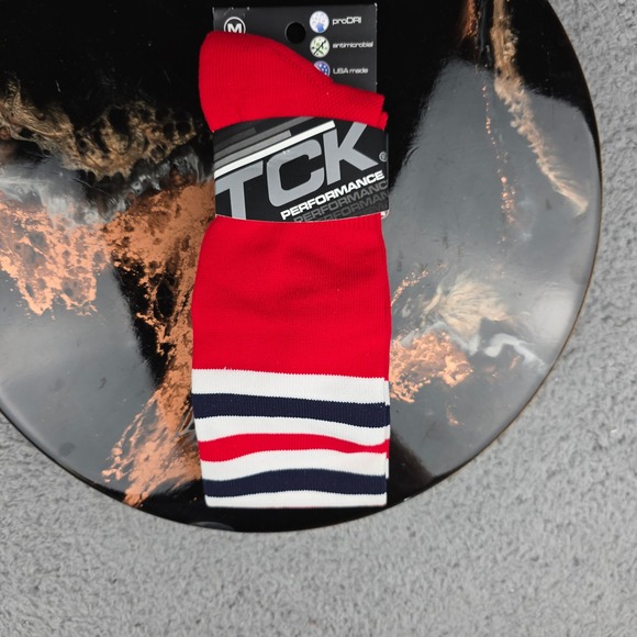 TCK Performance Red Baseball Socks Medium M ProDRI Antimicrobial USA Made New - Picture 1 of 4